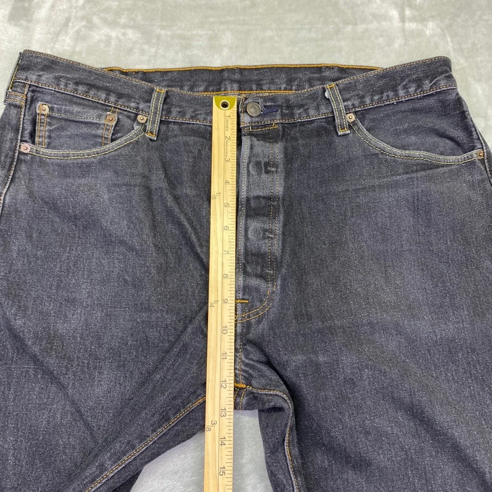 Levi Strauss 501 Button Fly Jeans‎ Dark Wash Men Sz 42 Fits 38